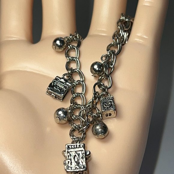 GHS Signed Sterling Silver Charm Bracelet with Charms SeidenGang - Picture 2 of 11